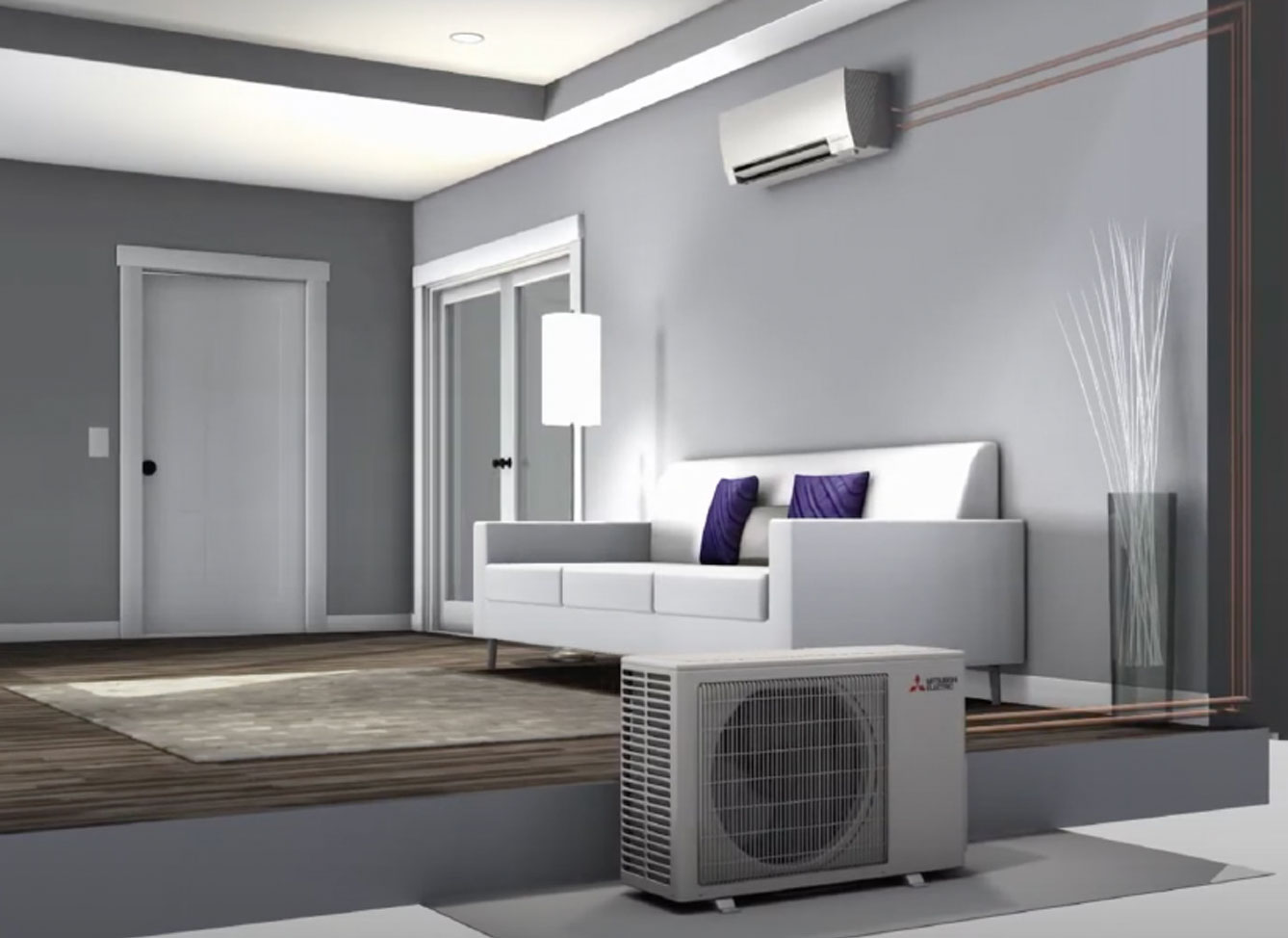 mitsubishi residential heat pump and minisplit