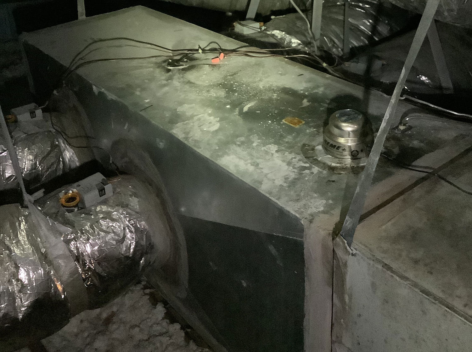 Mold on HVAC equipment in attic