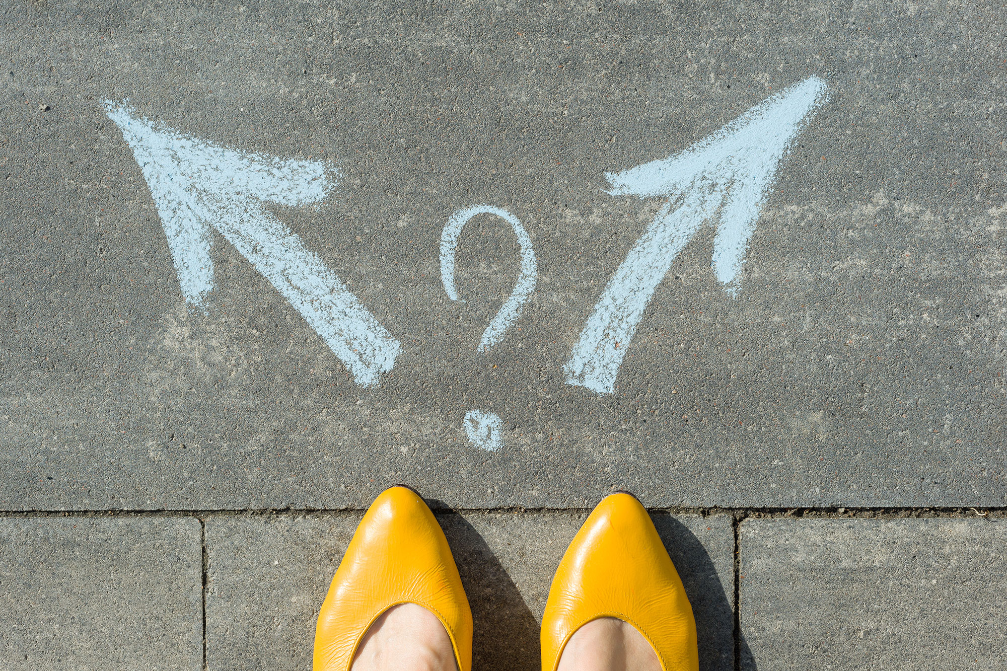 female feet making a choice