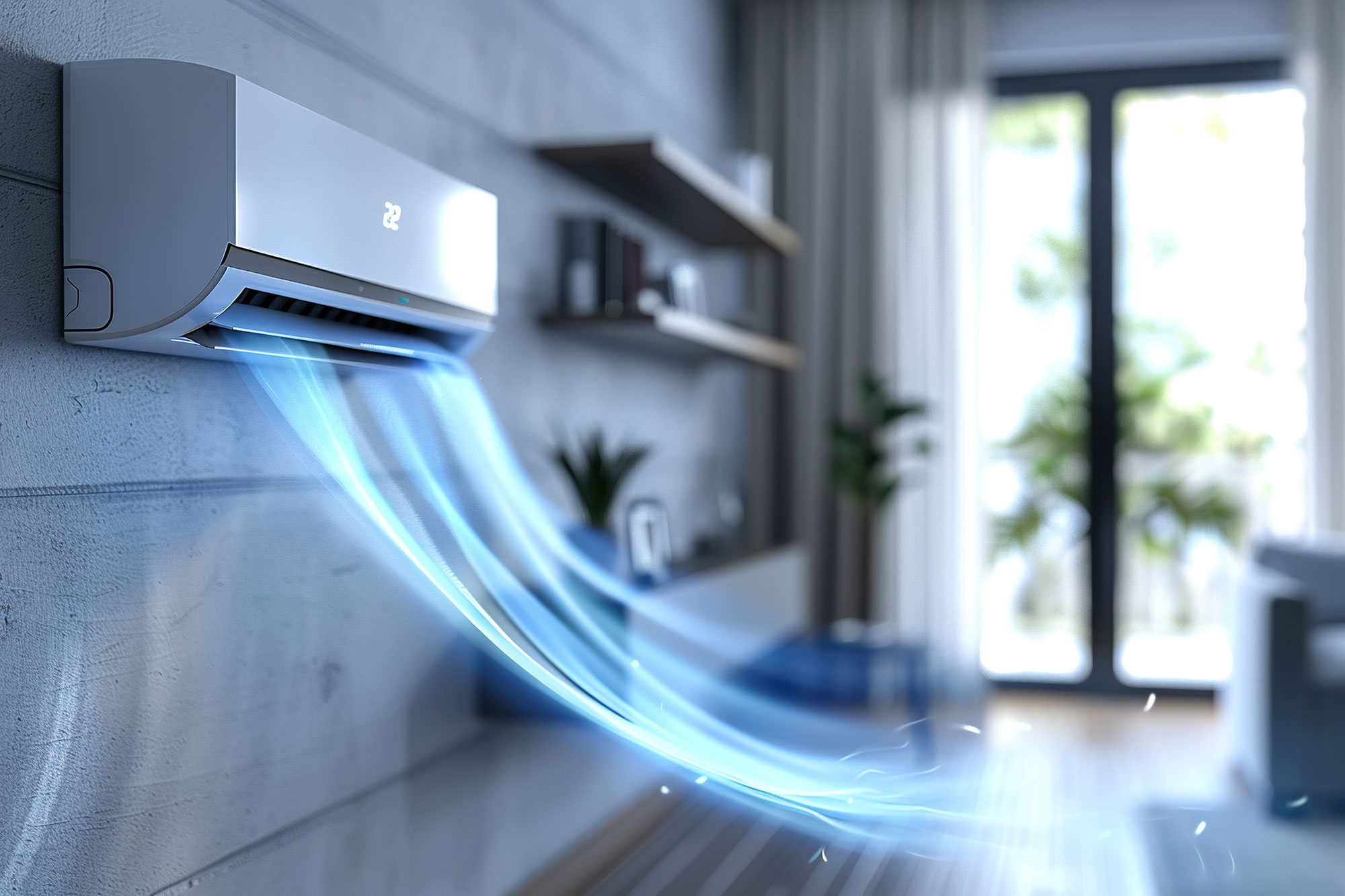 ductless air conditioner in living room