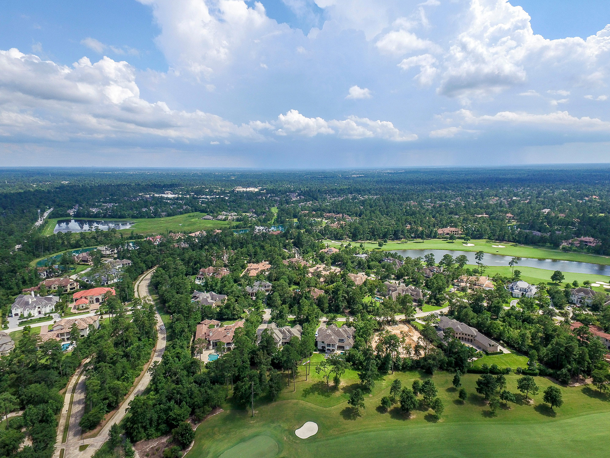 drone view of The Woodlands Texas