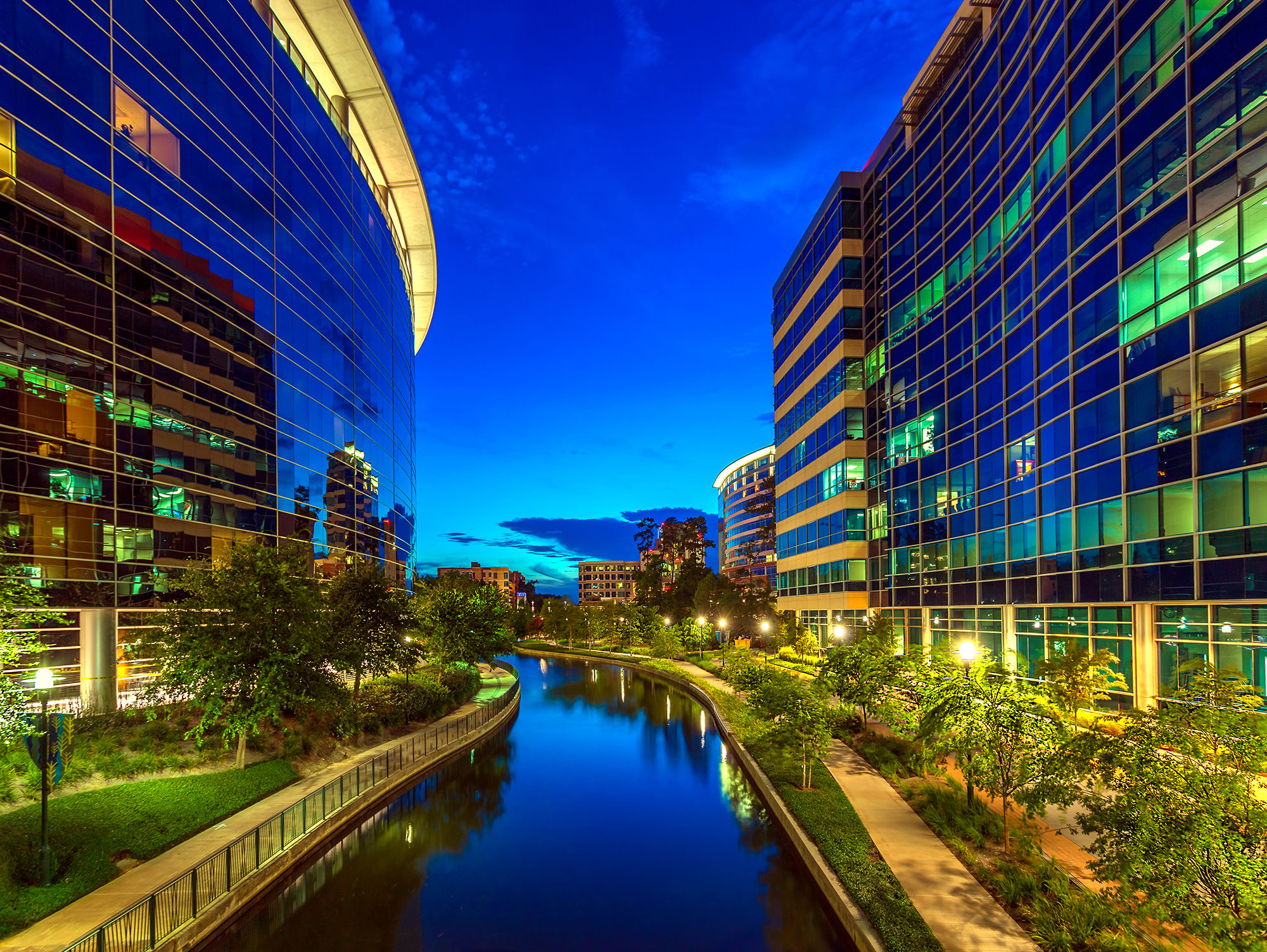 The Woodlands Texas at night