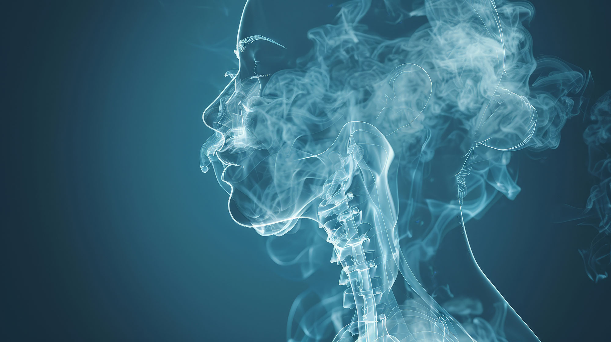 representative image showing an outline of a woman with smoke particulates in the air