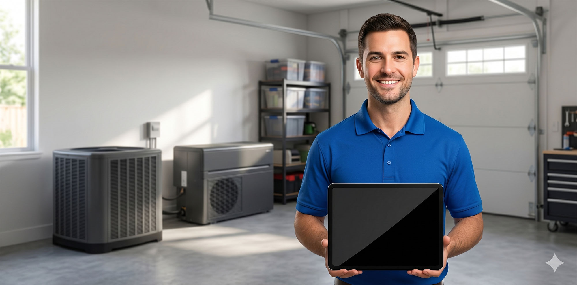 Ai generated HVAC technician discussing Manual J Calculation
