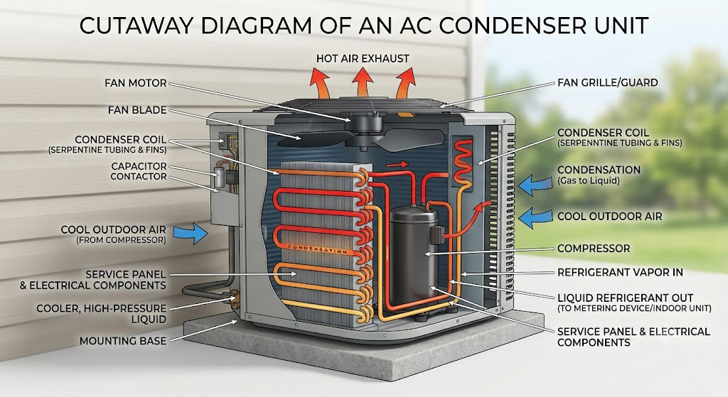cut away image of an A/C condenser